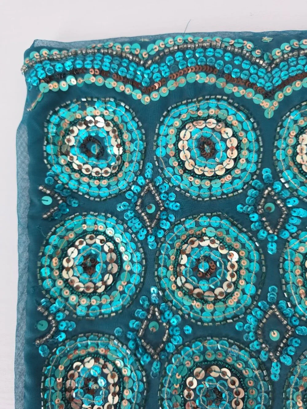 Pier 1 Sequined Teal 12x12 Pillow Cover